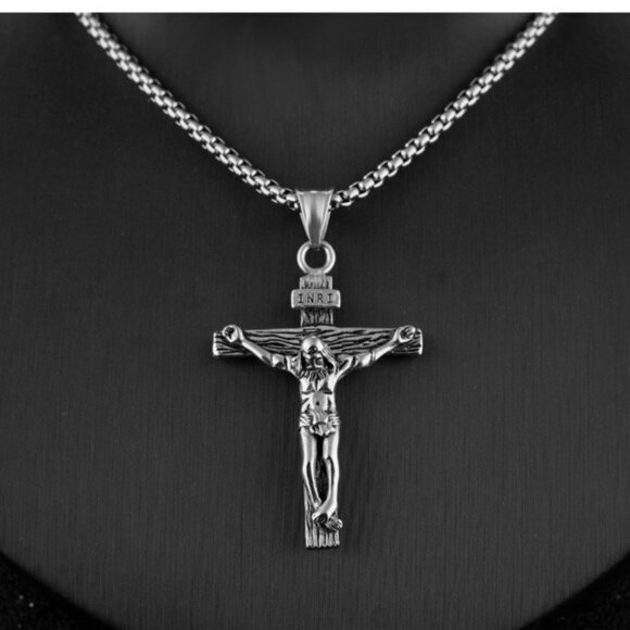 "Classic Jesus Christian cross pendant necklace for women/men, N90201P201 - Picture 5 of 6